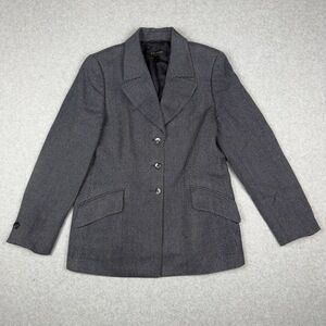 Escada Blazer Jacket Womens Sz 42 Navy‎ Blue 3 Button Classic Business